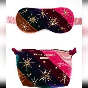 Kurt Geiger Multicolor Eye Mask and Pouch Set